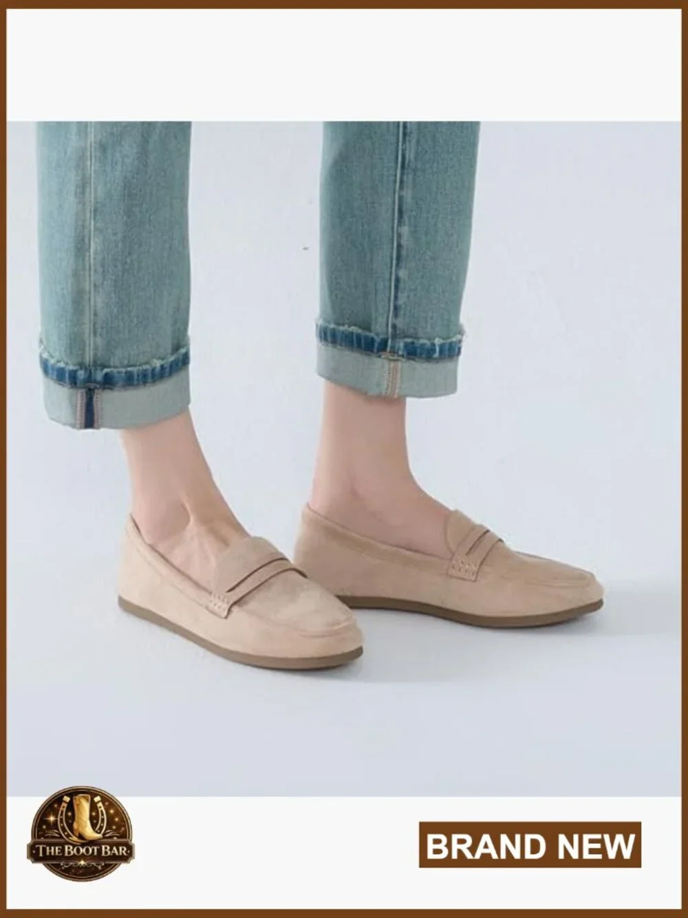 Faux Suede Penny Loafers Slip On Flats Lightweight Comfortable Walking Shoes